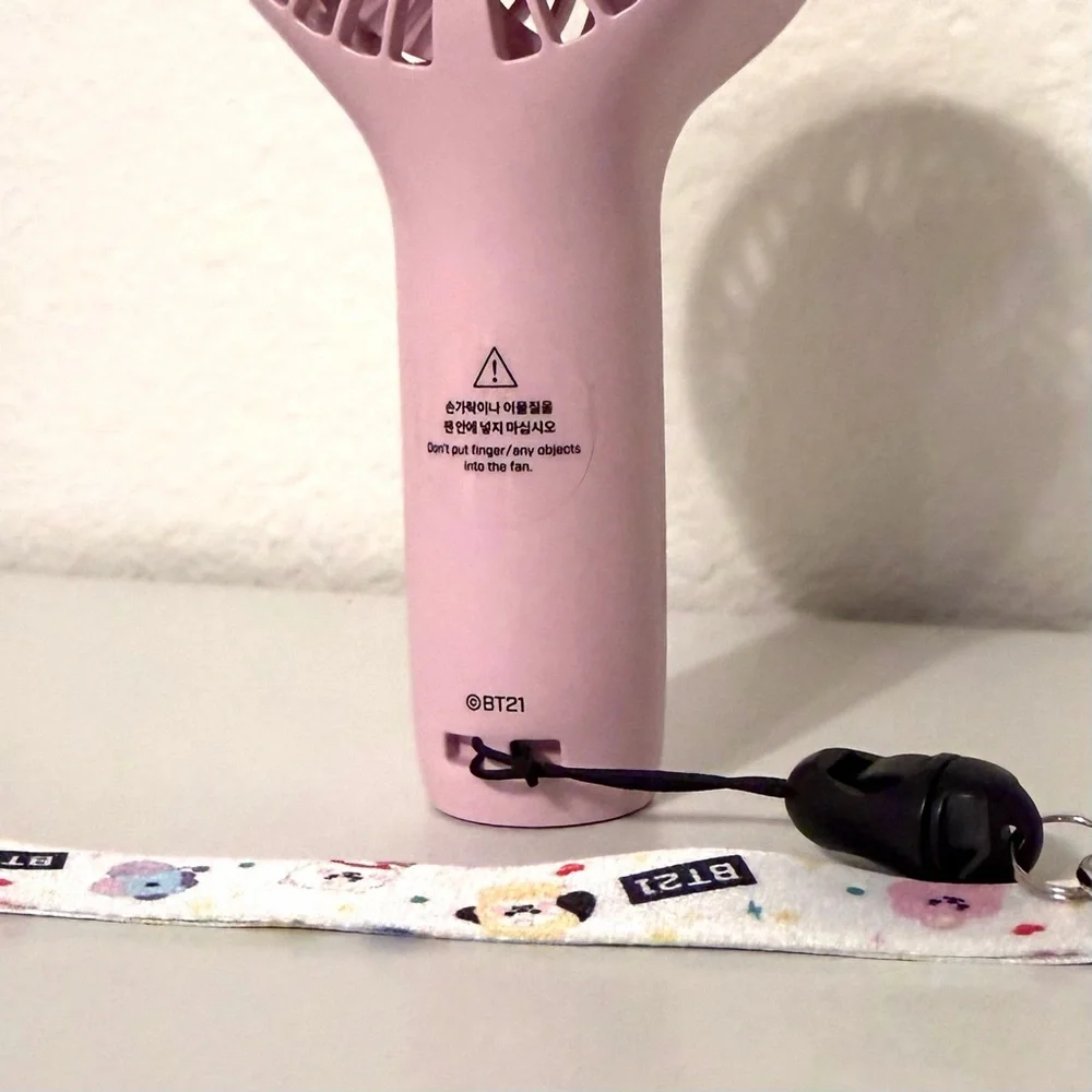Official BT21 Cooky Mini Handy Hand-Held Rechargeable Fan with Wrist Strap - Picture 13 of 14